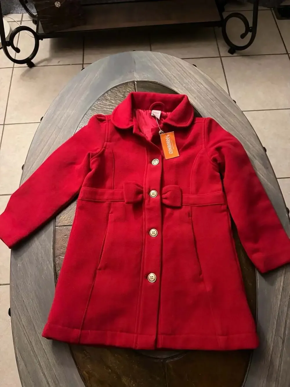 Gymboree Red Bow Melton Dressy Coat, Size 6